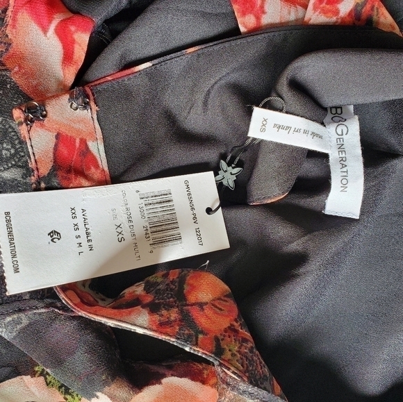 BCBG Ruffle Halter Floral A-line Dress Sz. XS/S - Picture 5 of 7